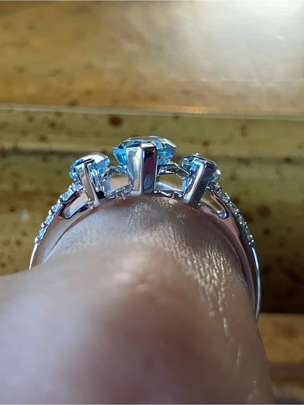 Sky Blue Topaz Sterling Silver Ring Size 8.75